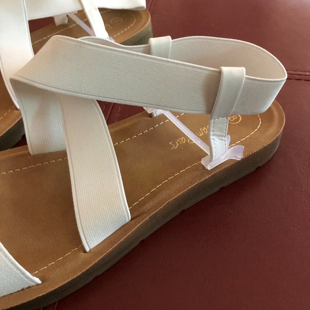 Dream Pairs White Elastic Strap Comfort Sandals - Picture 3 of 5